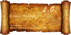 Lieli Olivér névjegykártya